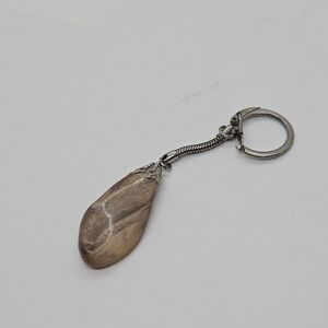 banded agate stone keychain